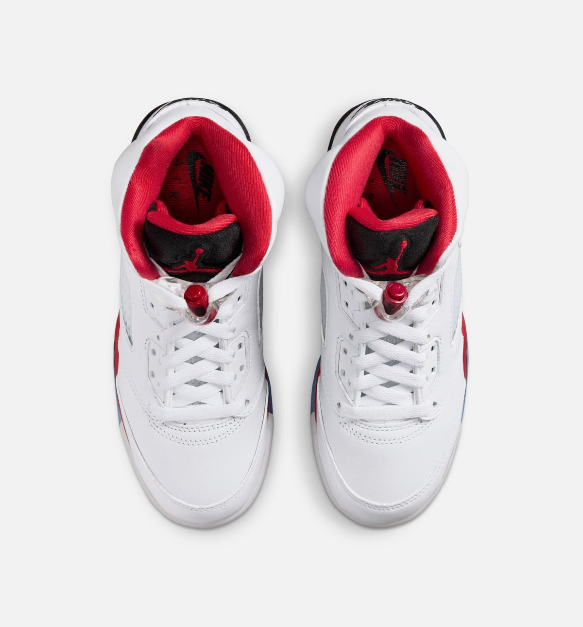 Air Jordan 5 Retro Fire Red Grade School Shoes - White/Fire Red/Black