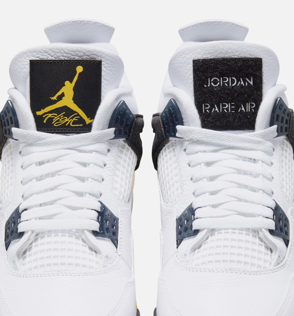 Air Jordan 4 Retro 'Rare Air Tour Yellow' - Men's Lifestyle Sneaker (White/Dark Blue Grey/Black/Tour Yellow)