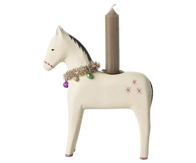 Wooden candle holder, Large horse