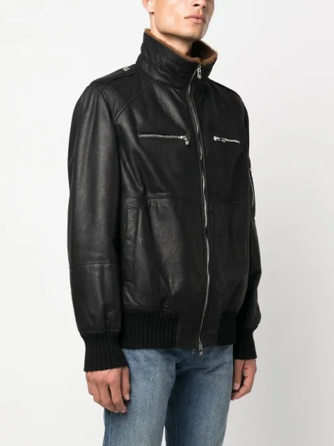Brunello Cucinelli shearling-lined bomber jacket