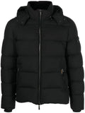 Moorer padded zip-up hooded down jacket