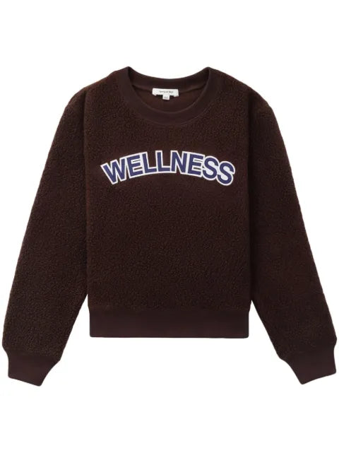 Sporty & Rich slogan-patch fleece jumper