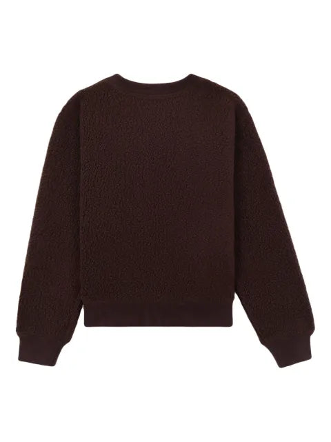Sporty & Rich slogan-patch fleece jumper