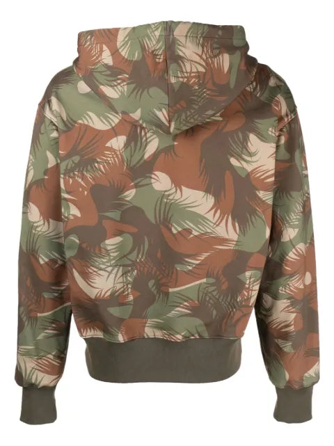 Moschino palm tree-print cotton hoodie
