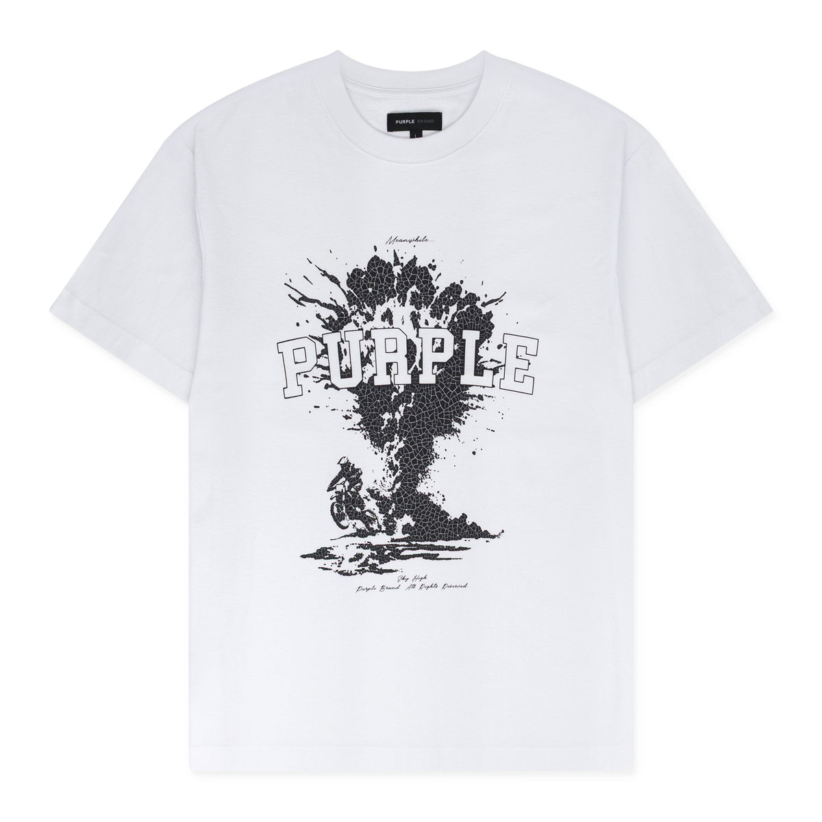 WHITE Textured Sky High T-shirt