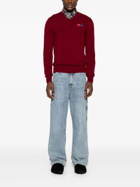 Comme Des Garçons Play heart-patch wool jumper