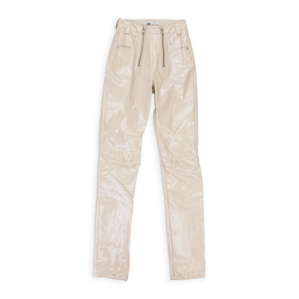 HIGH WAISTED VINYL BEIGE TROUSER