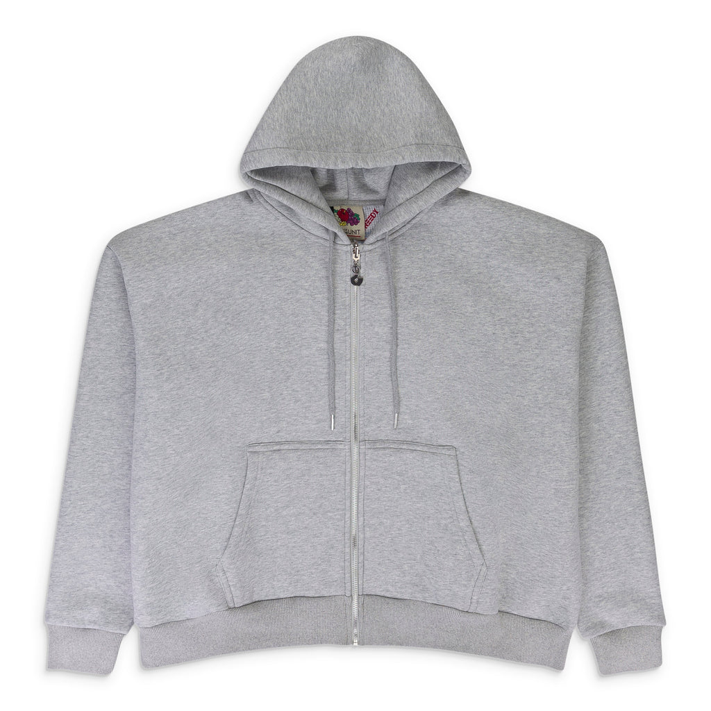 MULTI TAG ZIP GREY HOODIE