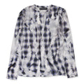 BLUE CHECK LONG SLEEVE WITH DEVORE EFFECT T-SHIRT