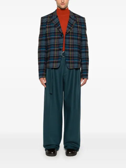 Yohji Yamamoto tartan wool blazer