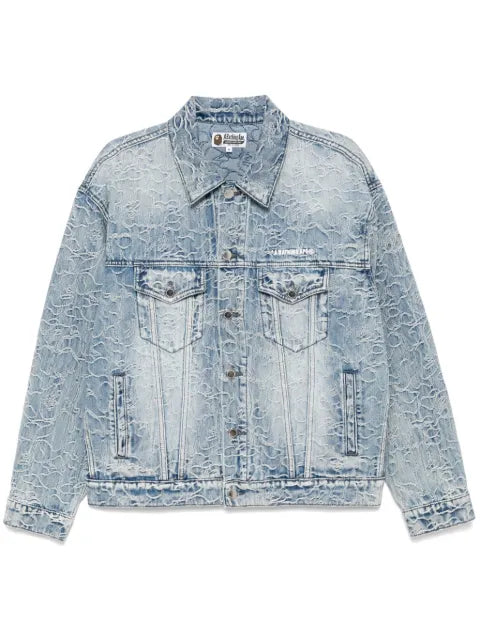 A BATHING APE® logo-embroidered denim jacket