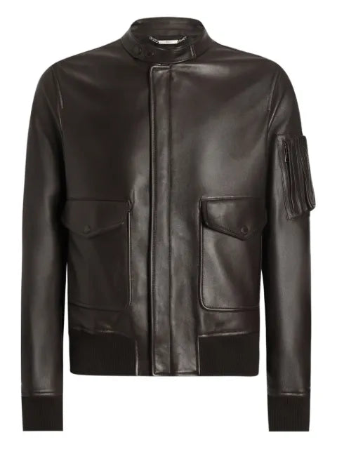 Dolce & Gabbana zip-fastening-pocket leather jacket