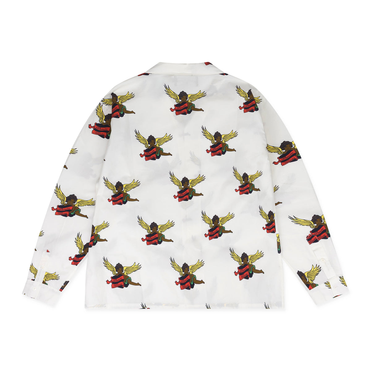 White Cherub Long Sleeve Button-Up Shirt