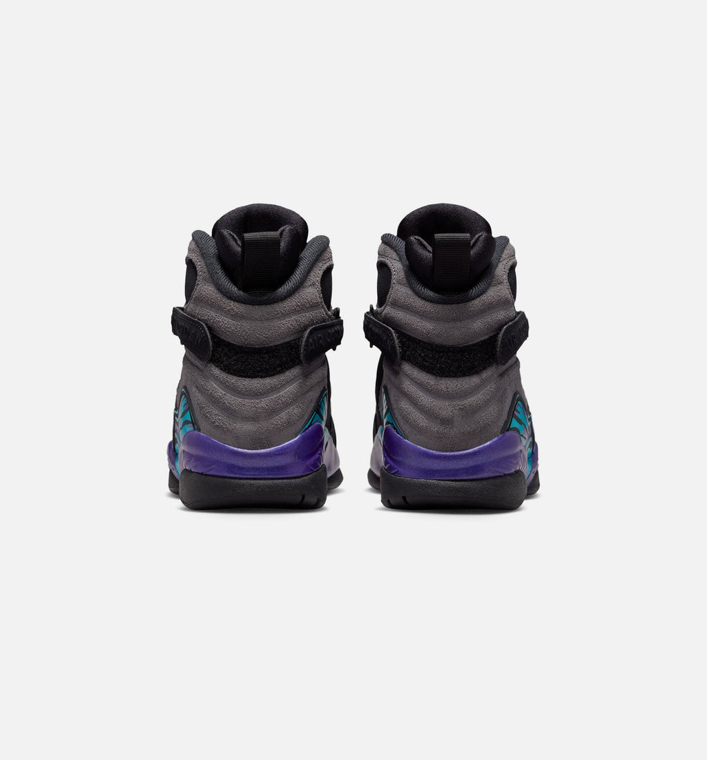 Air Jordan 8 Retro Aqua Grade School Lifestyle Shoes - Black/Multi-Color/Bright Concord