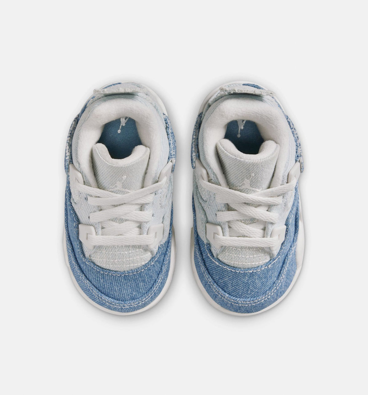 Air Jordan 4 Retro Worn Blue Infant/Toddler Shoes - Sail Worn Blue Metallic Gold