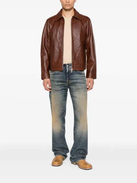 Sunflower zip-up leather jacket