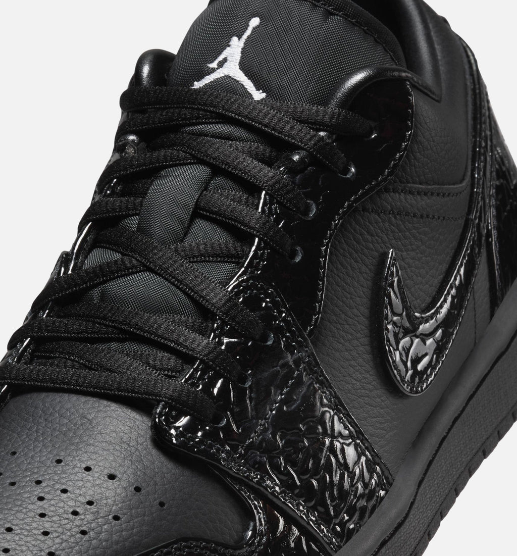 Air Jordan 1 Low Patent Elephant – Women's Lifestyle Shoe in Black/White/Metallic Silver