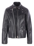 sacai snap-fastening leather jacket