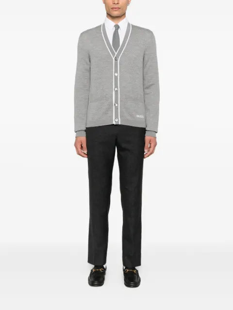 Gucci embroidered-logo cardigan