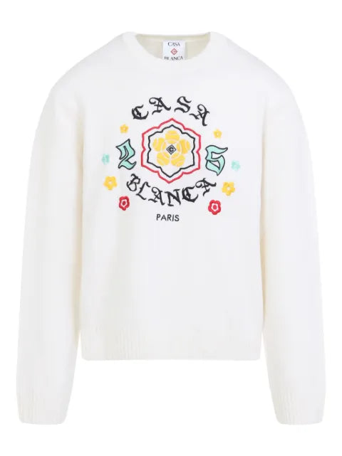 Casablanca Emblem merino knit crew neck sweater