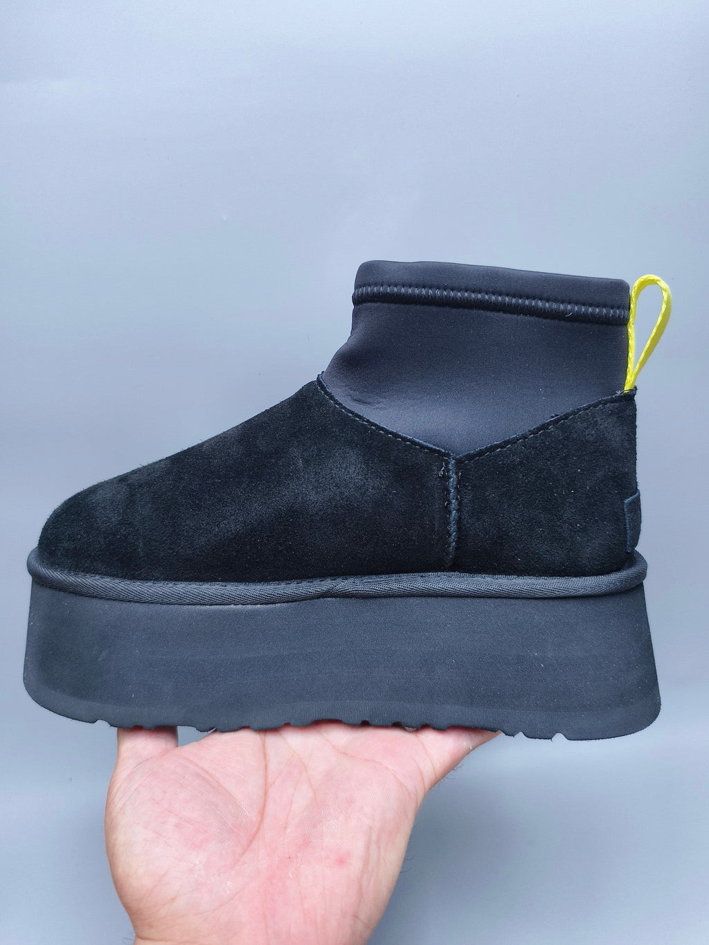 Black Platform Elastic Low-Top Casual Shoes — New Arrival | In Stock