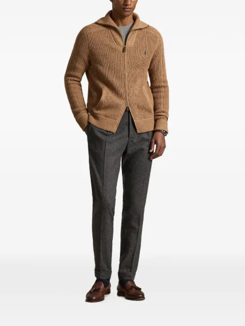 Polo Ralph Lauren waffle-knit full-zip cardigan