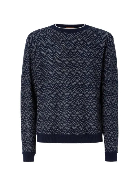 Missoni crew-neck cashmere pullover with zigzag pattern