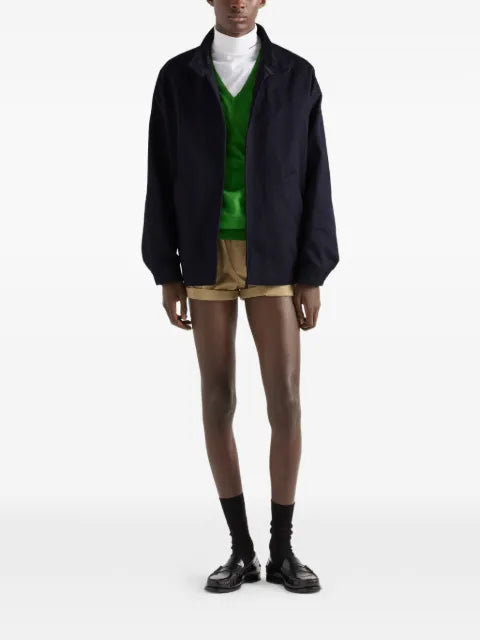 Prada stand-up collar triangle-logo jacket