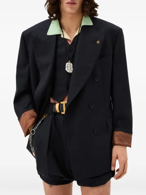 Versace pinstripe wool boxy blazer