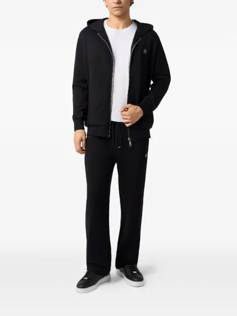 Philipp Plein logo-plaque zip-up hoodie