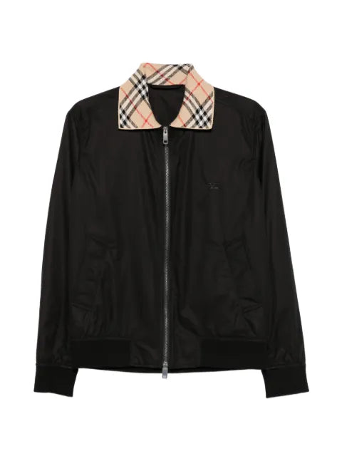 Burberry Check-collar Harrington bomber jacket