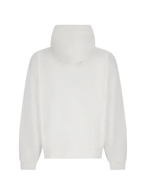 DSQUARED2 logo-pattern denim-panel hoodie