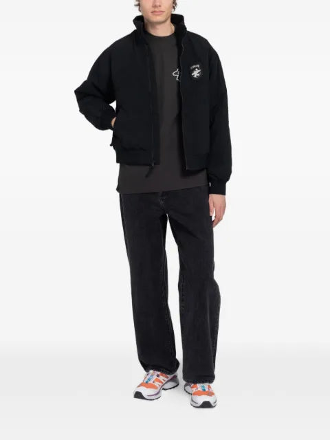 Stüssy logo-patch fleece-lined jacket