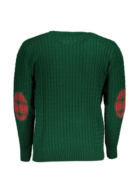 U.S. Grand cable-knit elbow-patch sweater