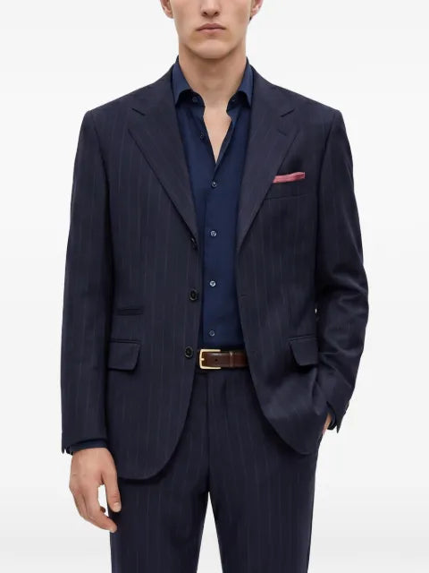 Brunello Cucinelli pinstriped single-breasted blazer