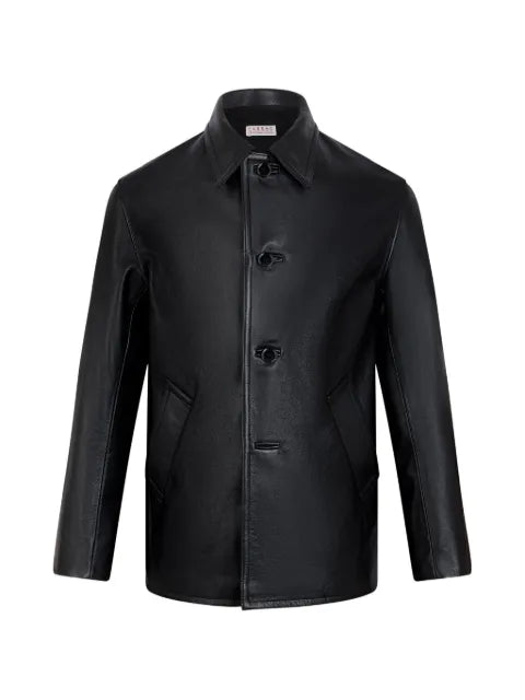 FURSAC button-front leather jacket