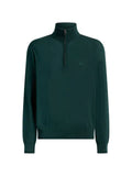 ETRO wool and silk sweater with zip and Pegaso-embroidery