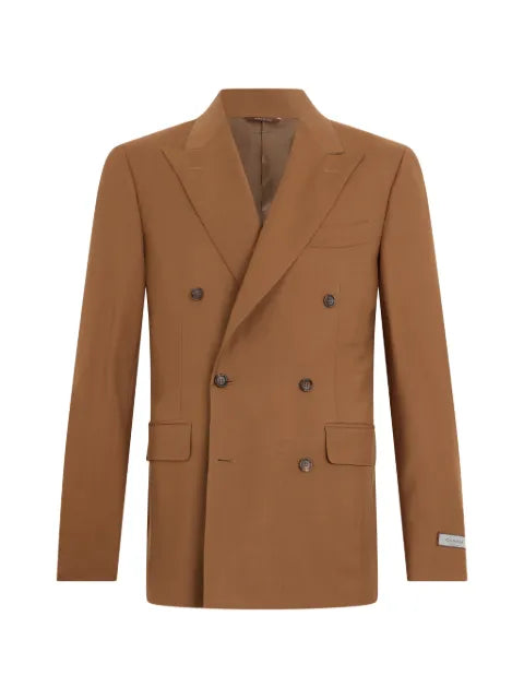 Canali double-breasted peak-lapel blazer