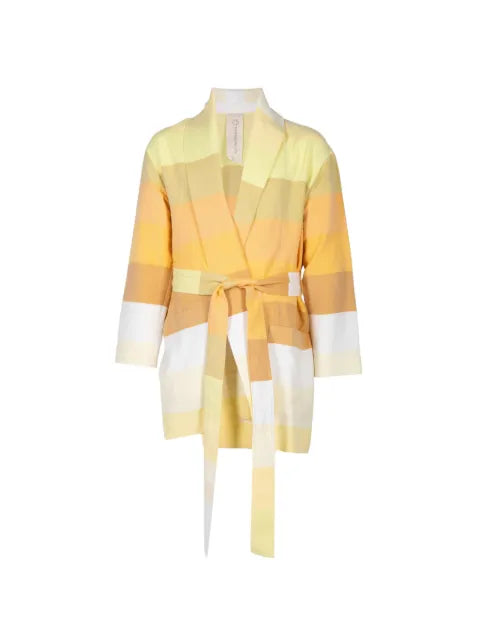 Marrakshi Life stripe-pattern belted jacket