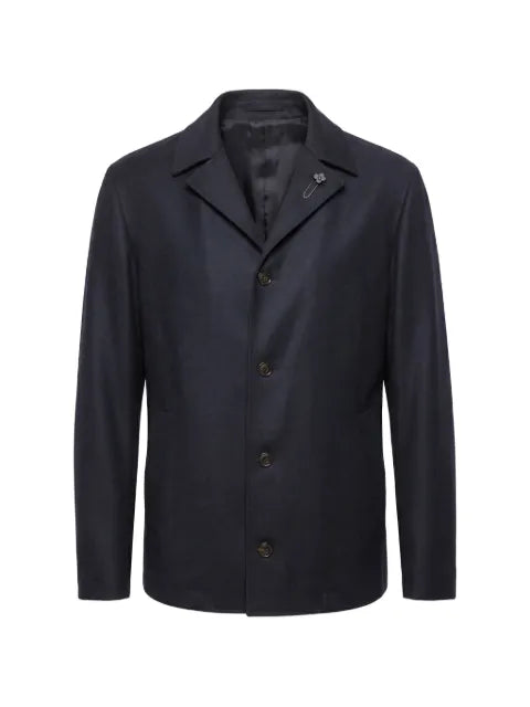 Lardini flower-detail wool shirt jacket