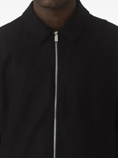 MAUVAIS Savile pinstripe-pattern zip-up jacket