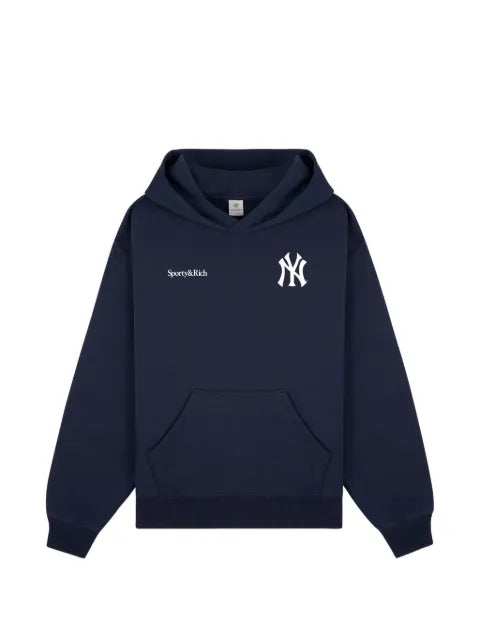 Sporty & Rich x Yankees Curve logo-print hoodie