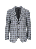 Brera check-pattern notched-lapels jacket