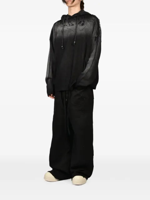 Glass Cypress destroyed cropped hoodie