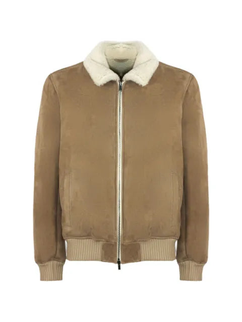 VOLFAGLI Big Ben fur-collar suede jacket