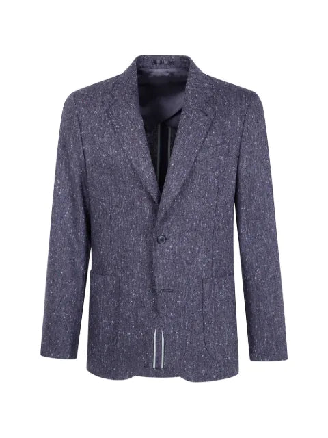 Paul Smith dark grey donegal wool patch-pocket blazer