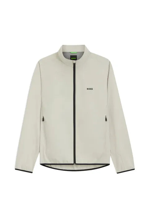 BOSS logo-print zip-up jacket