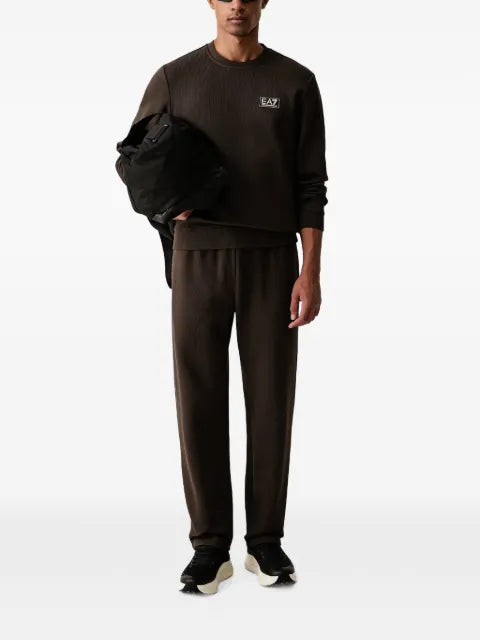 Ea7 Emporio Armani logo-patch ribbed sweater