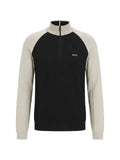 BOSS color-blocked sweater with zipper neck