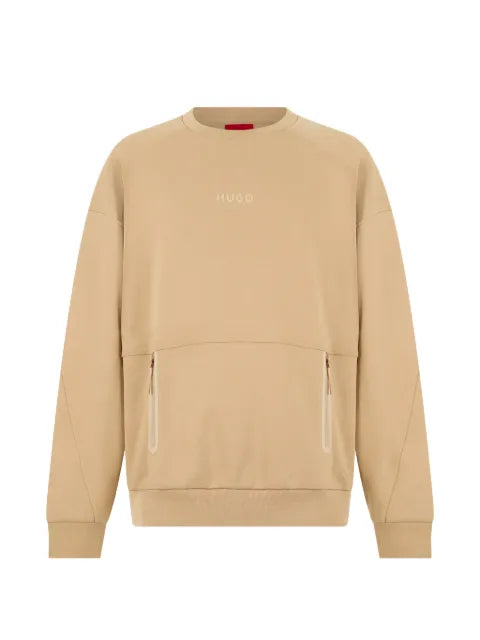 BOSS logo-print zip-pockets sweatshirt